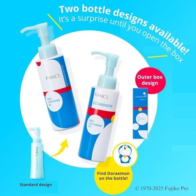 FANCL Mild Cleansing Oil, Japanese Facial Cleansing Oil, Makeup Remover, Oil Cleanser, 100% Preservative Free, Clean Skincare for Sensitive Skin (1, Blue)