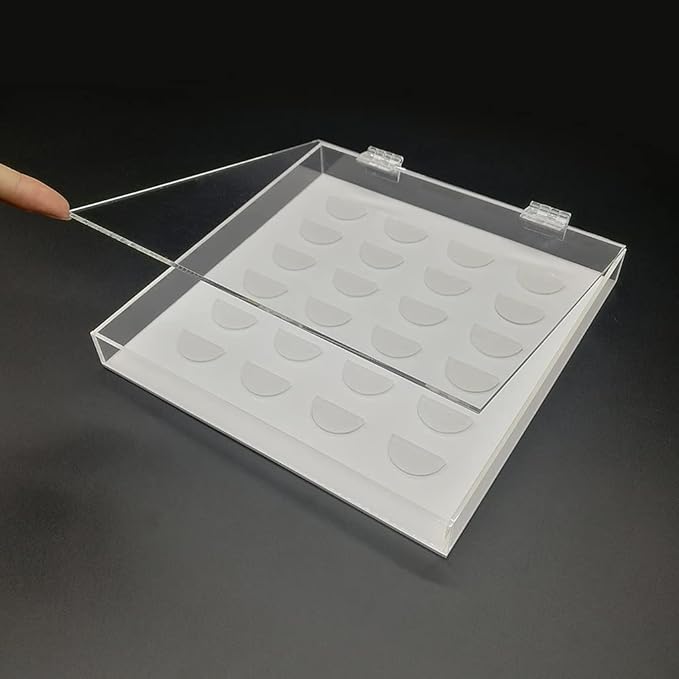 12 Pairs False Eyelashes Clear Storage Box Acrylic Display For Case Cosmetic Container Holder Tray