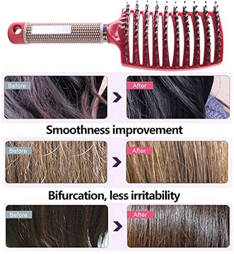 Magical Ultra Detangling Brush for Wet or Dry Hair, Detangler Brush, Fast Drying Styling Massage Hairbrush for Men, Women and Kids (Black+Gold)