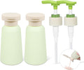 3.4oz Travel Shampoo Bottle with Flip Cap, Refillable Plastic Pump Bottles Dispenser for Soap, Shampoo, Lotions, Liquid Body Wash, Creams and Massage Oil (2Pack, 3.4oz/100ml)
