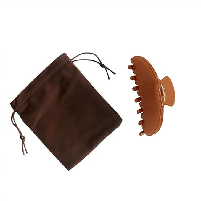Durable Acetate Hair Clips - 4-Inch Light coffee Claw Clips for Fine and Thick Hair (Light coffee)