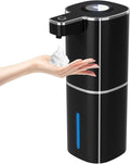 Automatic Foaming Soap Dispenser, Touchless Rechargeable Hand Soap Dispenser, 4 Adjustable Levels, 1200mAh Battery, Large Display, for Kitchen & Bathroom (Black, Foaming)