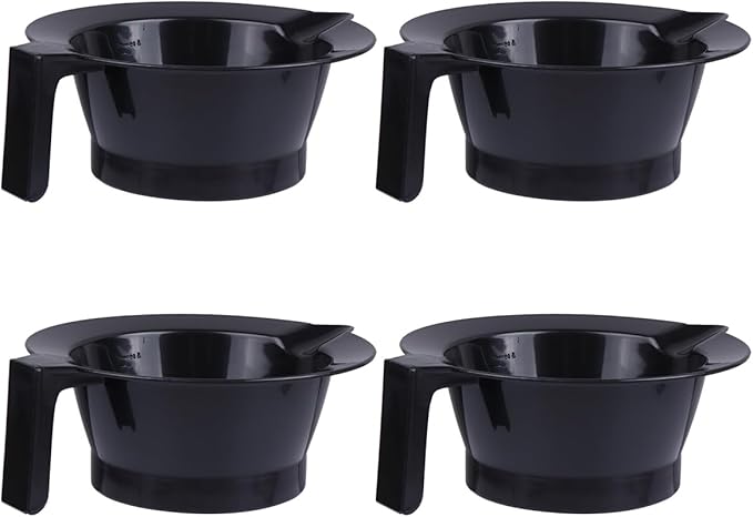 Lurrose 4pcs Hair Coloring Bowls Plastic Hair Mixing Bowls with Scale Color Mixing Tint Bowl Set for Hair Color Hair