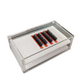 2 Layers Acrylic Eyelash Pallet Organizer Box, Grafting Eyelash Clear Makeup Display Container for False lashes Transparent Storage Case (White)