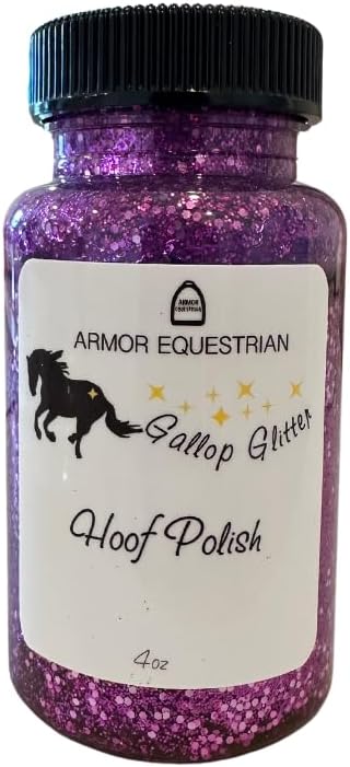 Horse Gallop Glitter Gift Set, 4 Items - Hoof Polish, Body Glitter, Mane and Tail Gel, Shimmer Body Spray (Purple)
