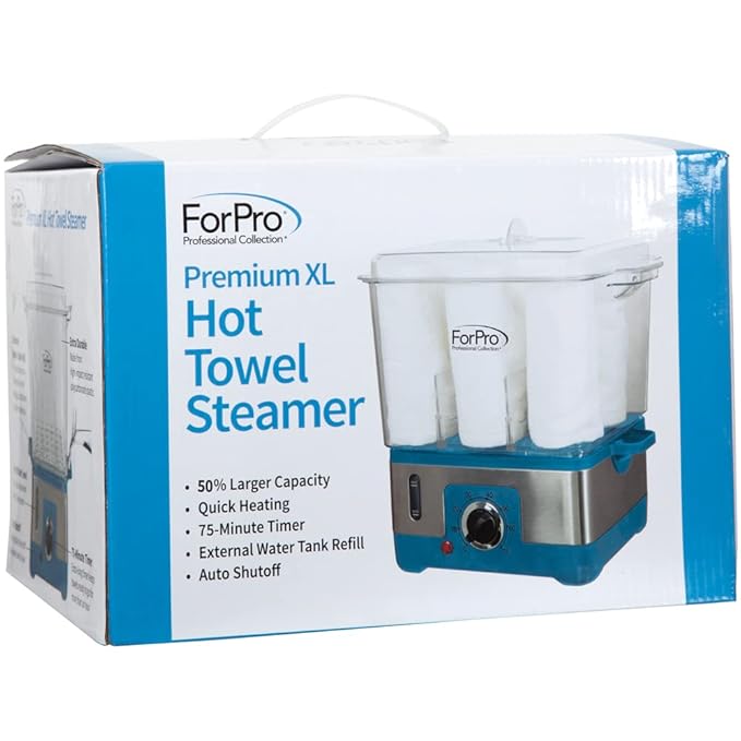 ForPro Professional Collection Premium XL Hot Towel Steamer, 50% Larger Capacity, Holds 9 Facial Towels, Quick Heating Steam Towel Warmer for Salons and Spas