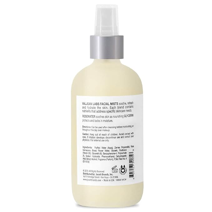 VALJEAN LABS Face Mist - Calm | Rosewater + Glycerine | Calms, Moisturizes, Soothes | Helps to Even Complexion | Paraben Free (8 oz)