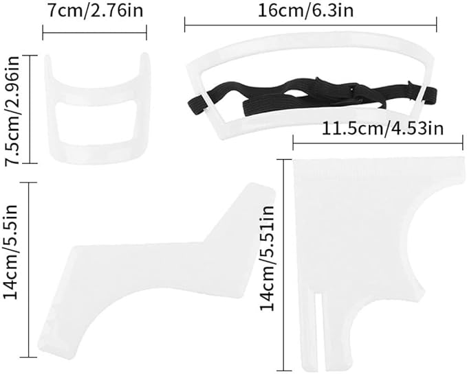 Beard Shaping Tool Kit Neckline Shaving Template Guide Set for Men Hair Styling White, Beard Trimmer Template Guide, STANDARD