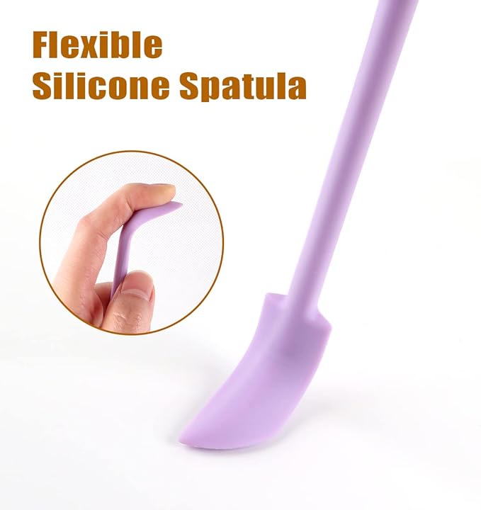 Silicone Spatula Set (6Pcs) - Mini Scraper Tool for Beauty & Food - Reach Every Last Drop, Multi-Size Spatulas for Makeup Jars, Lotion Bottles & Kitchen Containers (Color #4)