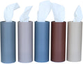Cylinder Car Facial Tissue Holder, 5 Pack, 50 Tissues Per Cylinder, with Easy Open Lid, 3-Ply Tissues for Your car, Home and Office. Geometric Patterns (Matte Palette)