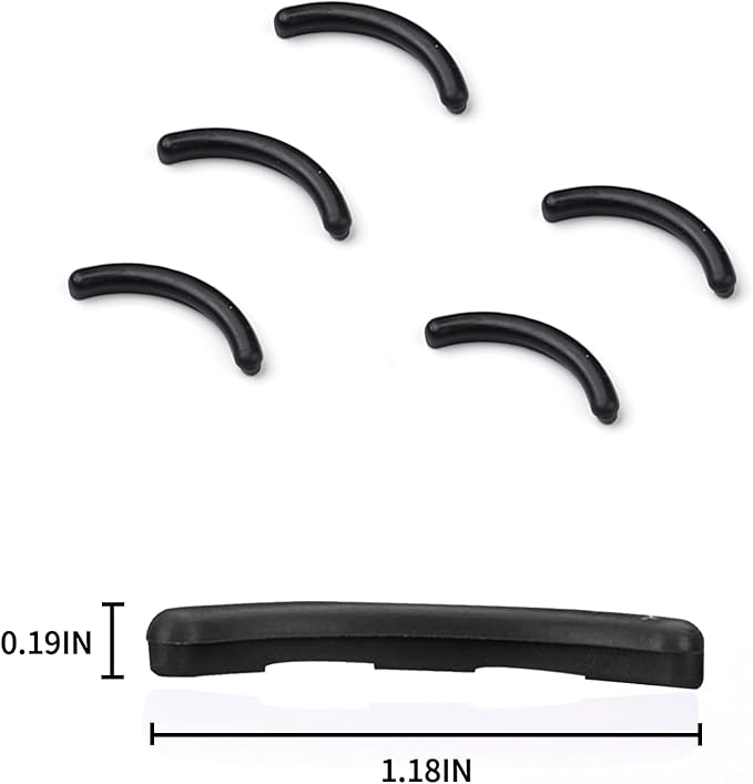 48PCS Eyelash Curler Refill Pads Compatible with Shiseido Eye Lash and Cosmetic Accessory, Silicone Soft Rubber Curler for Universal Eyelash Curler, Black