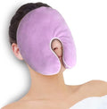NEWGO Face Heating Pad Sinus Relief Mask, Moist Heat Face Mask Microwavable, Warm Compress for Sinus Pressure Relief, Migraine, Tension Headache Relief - Purple