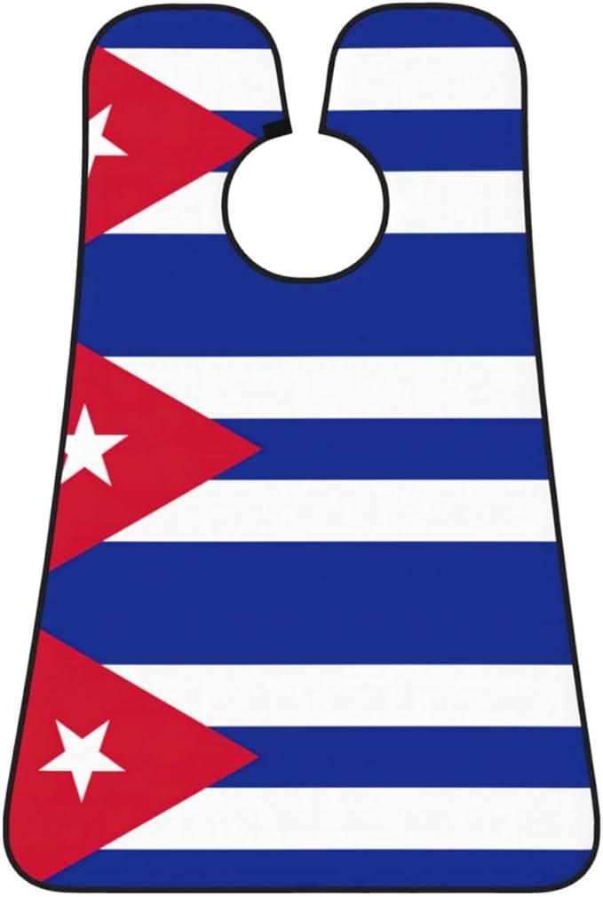 Cuban Flag Print Beard Bib Apron For Men, Beard Hair Catcher For Men Shaving Trimming,Beard Cape Cloth