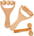 Ciieeo Wooden Massage Roller Tool 3-Piece Set Deep Tissue Massager for Legs Feet Arms Neck and Back - Portable Handheld DIY Wellness Tool for Women
