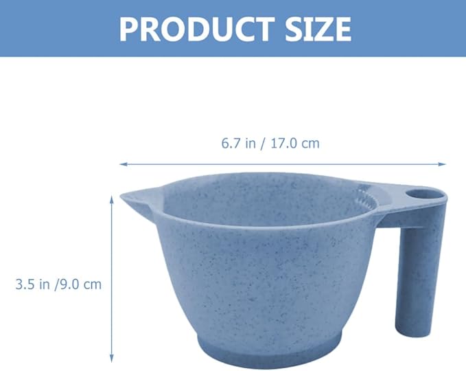 minkissy Hair Dye Mixing Bowl Portable Ergonomic Handle 6.69X3.54X3.14In Color Tint Bowls for Salon and Home Diy Hair Coloring