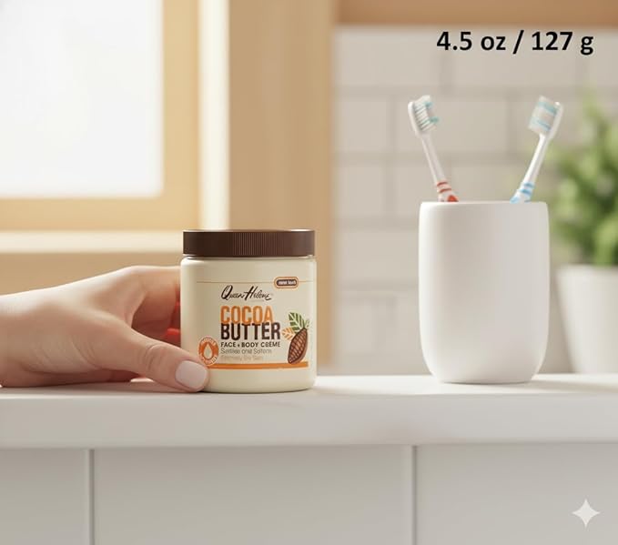 Queen Helene Cocoa Butter Face & Body Cream – Extra Rich Moisturizing Formula for Dry Skin | Softens, Smooths & Restores Radiance | 4.8 oz Jar (Pack of 6)