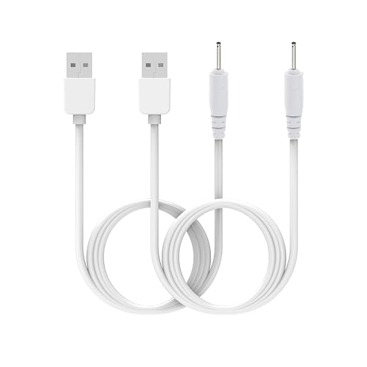 Chofit Intended for COSLUS FBS02/FBS01 Facial Cleansing Brush Charging Cable Protable Replacement USB Charger Cable Compatible with COSLUS IPX7 Charger (White,2PACKS)
