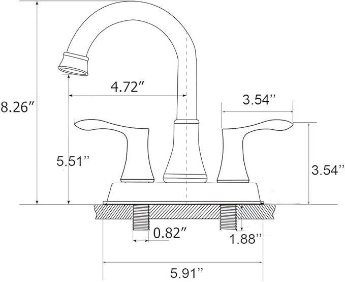 Lead-Free Antique 2 Handle Oil Rubbed Bronze Bathroom Sink Faucet, 360° Swivel High-Arc Spout 4-Inch Centerset Lavatory Vanity Faucets Set with Drain & Water Hoses, VABM10003H
