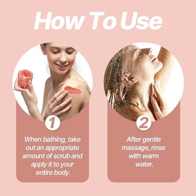 Strawberry Body Polish Removes Dead,for Dry Skin a Soft Hydrated Feel,Smoother, Softer Skin-10.58 oz