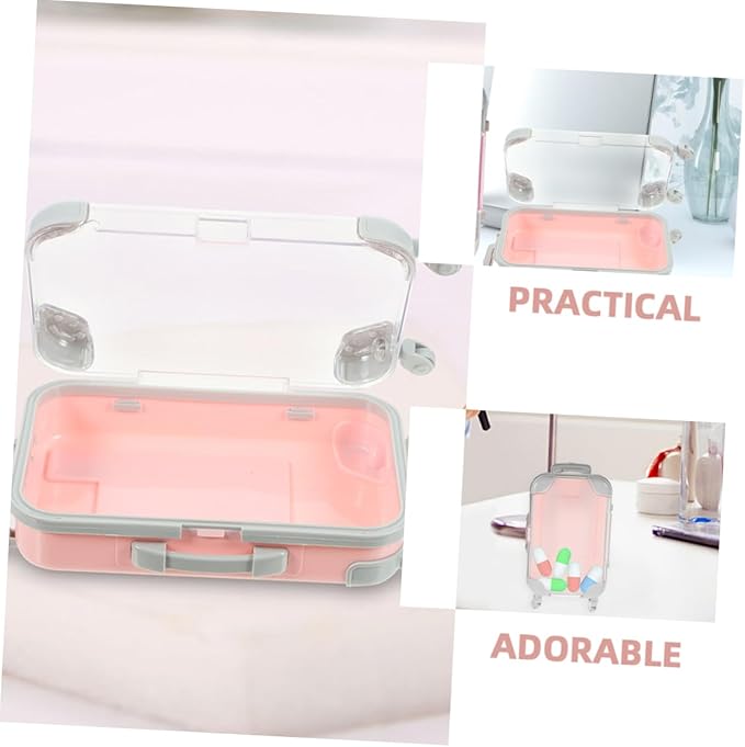 minkissy Mini Suitcase Bag for Women False Eyelashes Storage Case Small Makeup Case Travel Cosmetic Bag