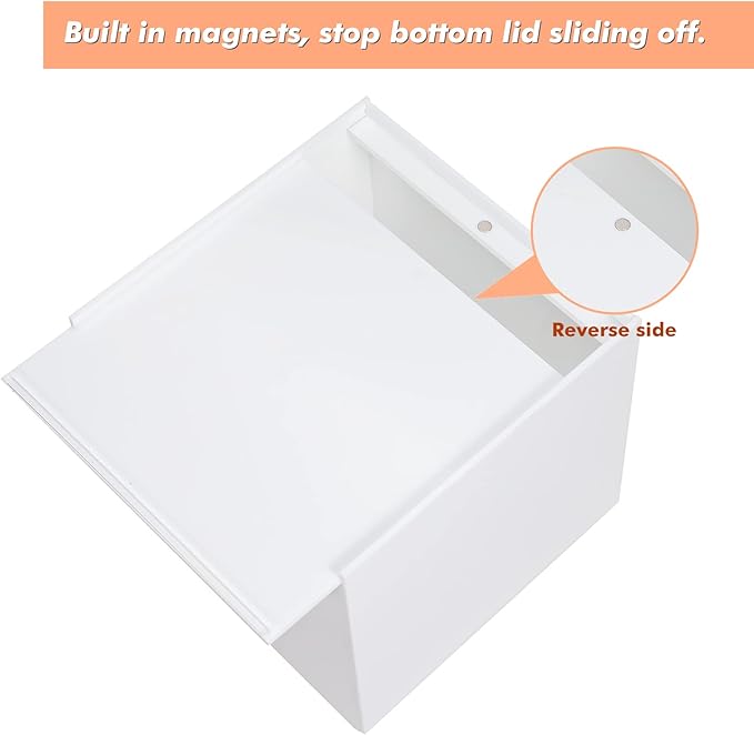 Kamehame Tissue Box Cover Square Acrylic Tissue Holder 5.25x5.25x5.5 Inch White Dryer Sheet Holder Container Tissue Dispenser for Home Bathroom Kitchen and Office