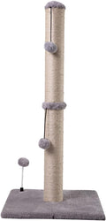 MECOOL 34“ Tall Cat Scratching Post Premium Basics Kitten Scratcher Sisal Scratch Posts Trees with Hanging Ball for Indoor Cats, Gray