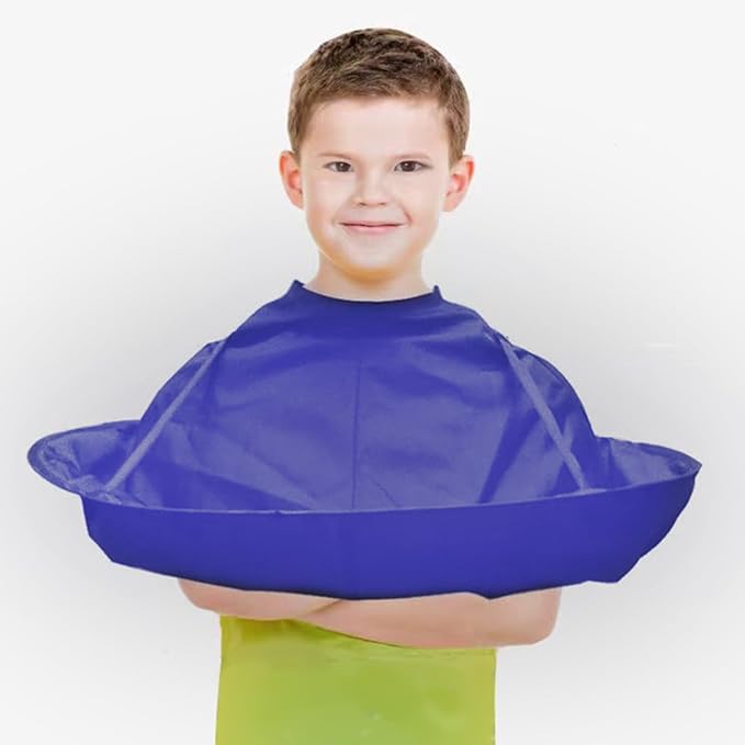 Hair Cutting Capes for Men/Kids, Umbrella Barber Cloak Cape for Home & Salon Use, Anti-static, Adjustable Neck Size