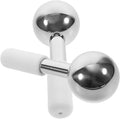 2pcs Facial Ice Globes Massager Stainless Steel Cooling Balls for Eye and Face Care Enhance Absorption Promote Circulation Portable Skincare Tool