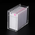8 Layers Acrylic Eyelash Storage Organizer, Grafting False Eyelashes Display with 8 Pallets, Dustproof Cosmetic Beauty Extension Supplies (White)