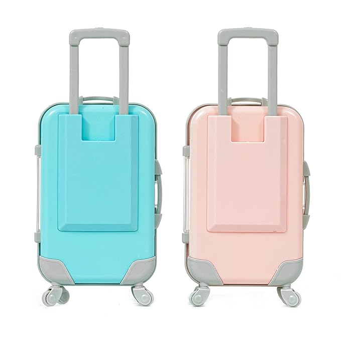 Fake Eyelash Organizer Case Eyelash Extension Mini Suitcase Lashes Organizer Packing Makeup Container Luaage Box for Women Travel 2 Eyelash Tray (Blue)