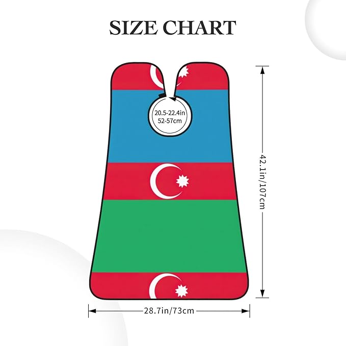 Flag Of Azerbaijan Print Beard Bib Apron For Men, Beard Hair Catcher For Men Shaving Trimming,Beard Cape Cloth