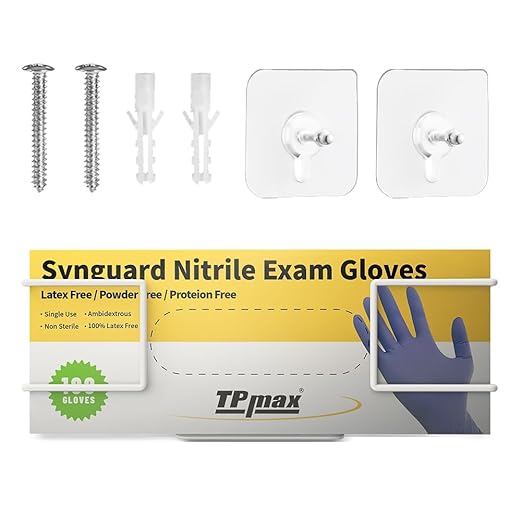XL Gloves Box Facial Tissue Box Holder,Wire Rack Dispenser for Gloves,Tissues Paper Towels Organizer - Mounting Accessories Included - Holds up to 1 Box - Perfect for Lab, Food Service and Home