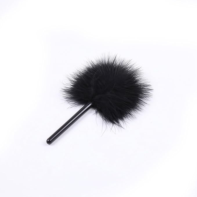 Easy Makeup Powder Puff -Soft Fluffy Turkey Villus, Craft, Natural Powder-Throwing Beauty Tool (Black)