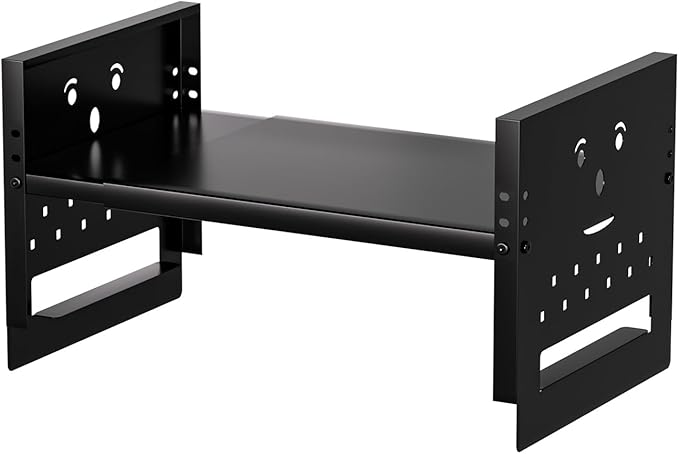 Adjustable Top Storage Shelf for Refrigerator or Washer, Dryer Countertop, Expandable Storage Shelves for Kitchen, Laundry Room and Dorm Room (Black)