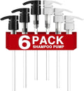 6 Pcs Pumps for Shampoo and Conditioner, Body Wash, Gel, Shampoo Pumps for 1 Liter 33.8 Oz Bottles Salon Conditioner Bottles, Black & White Shampoo Pump Bottle Dispenser, Liquid Pump Dispenser