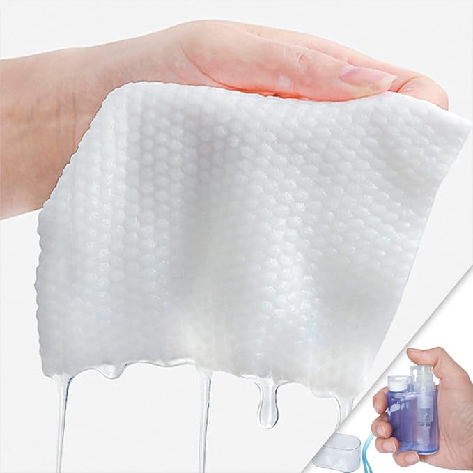 Compressed Towels,110PCS Compressed Face Towel with Carrying Case and Towel Dispenser,Disposable Portable Mini Tissue for Travel,Sport,Camping
