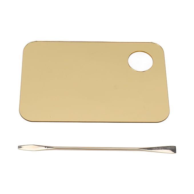 Gold Makeup Mixing Palette Acrylic Palette with Spatula for Mixing Makeup Cream Nail Art