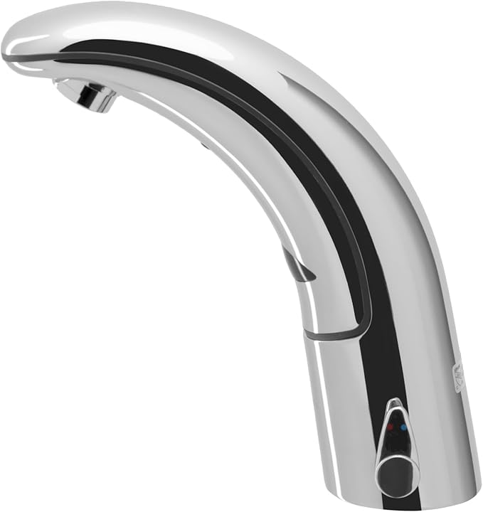 Sloan Optima EAF-150-ISM Sensor Activated Touch-Free Faucet, Commercial Grade with Mounting Hardware - 0.5 GPM Battery-Powered Deck-Mounted Mid Body, Polished Chrome Finish, 3335177