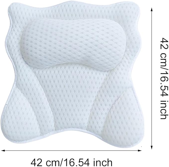 Bath Pillow,Ergonomic Bathtub Pillows for Tub Neck and Back Support,with 6 Powerful Suction Cups,Provide Shoulder and Back Support,Bath Accessory,Fits All Bathtub,Hot Tub,Home Spa