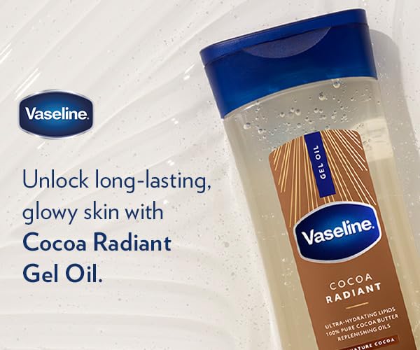 Vaseline Cocoa Radiant Replenishing Oil Gel with Pure Cocoa Butter, Travel Size, 1.69 fl oz, 6 Pack