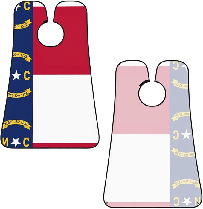 North Carolina State Flag Print Beard Bib Apron For Men, Beard Hair Catcher For Men Shaving Trimming,Beard Cape Cloth