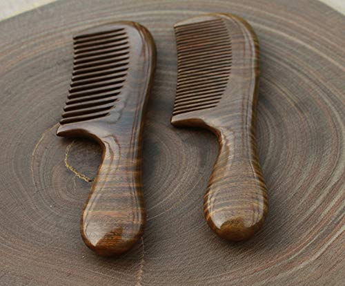 Hair Comb Wooden Wide Tooth Comb for Curly Hair Detangling Green Sandalwood Comb