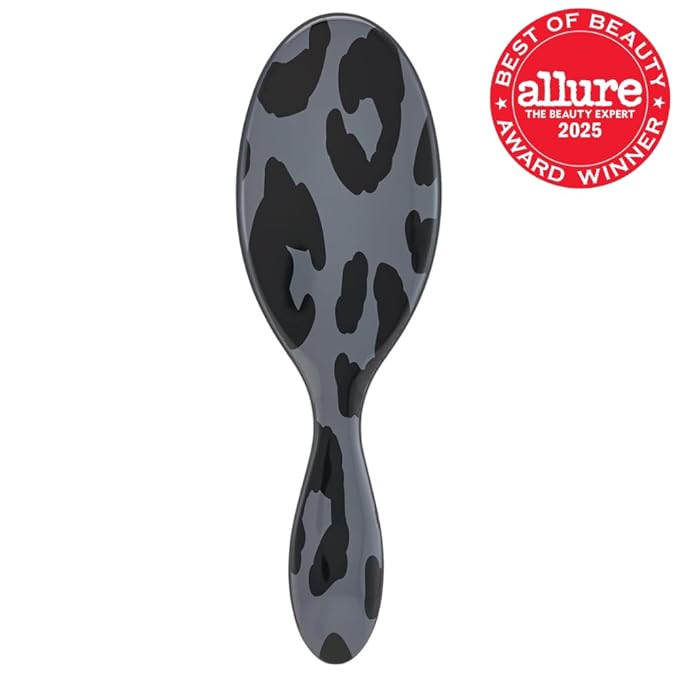 Wet Brush Original Detangler Hair Brush, Dark Gray Leopard (Safari), Ultra-Soft IntelliFlex Bristles, Detangling Bristles Glide Through Tangles (Wet & Dry Hair), Women & Men