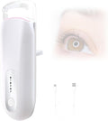 Transparent Heated Eyelash Curler, Electric Eye Lash Curler 10S Fast Heat 24Hrs Long Lasting, Portable Travel Natural C Curl Lashes Type-C Rechargeable Eyelash Curlers (White)
