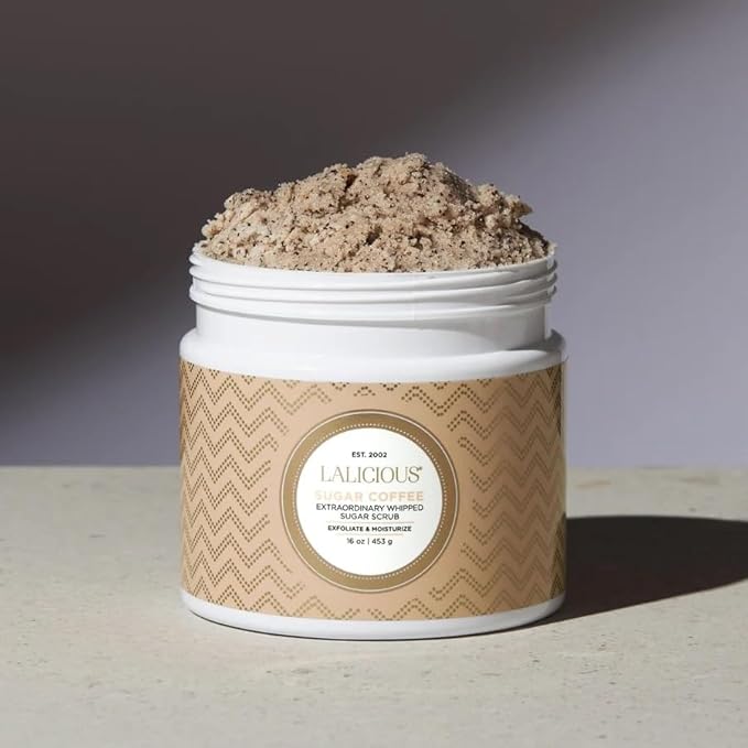 LALICIOUSSugar Kiss Sugar Scrub for Body, Exfoliating Body Scrubs for Women, Moisturizing Body Exfoliator with Coconut Oil & Honey for Radiant Skin, Zero Greasy, No Parabens (Sugar Coffee 2oz)
