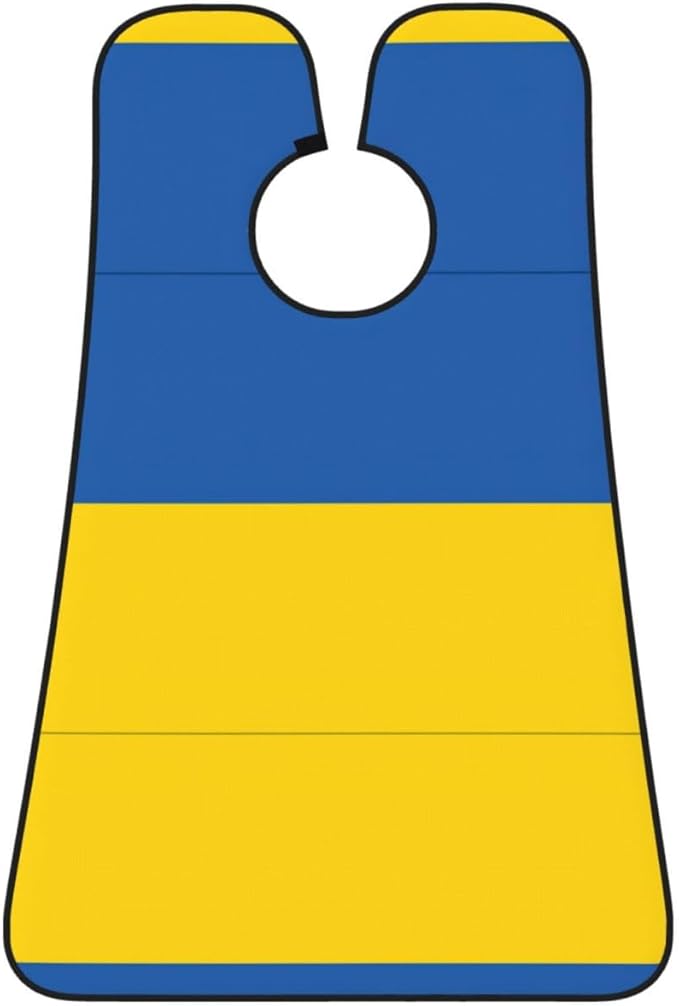 Flag Of Ukraine Print Beard Bib Apron For Men, Beard Hair Catcher For Men Shaving Trimming,Beard Cape Cloth