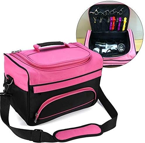 Professional Cosmetics Beauty Hairdressing Styling Bag, Multi-functional Hair Makeup Salon Hairdresser Toiletry Organizer Tool Bag Case Holder Box with Strap for Hair Stylist Shoulder Carrying