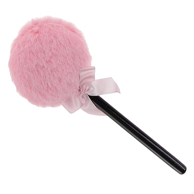 Lollipop Shape Fluffy Powder Puff Long Handle Makeup Applicator for Face and Body Loose Setting Powder Absorption