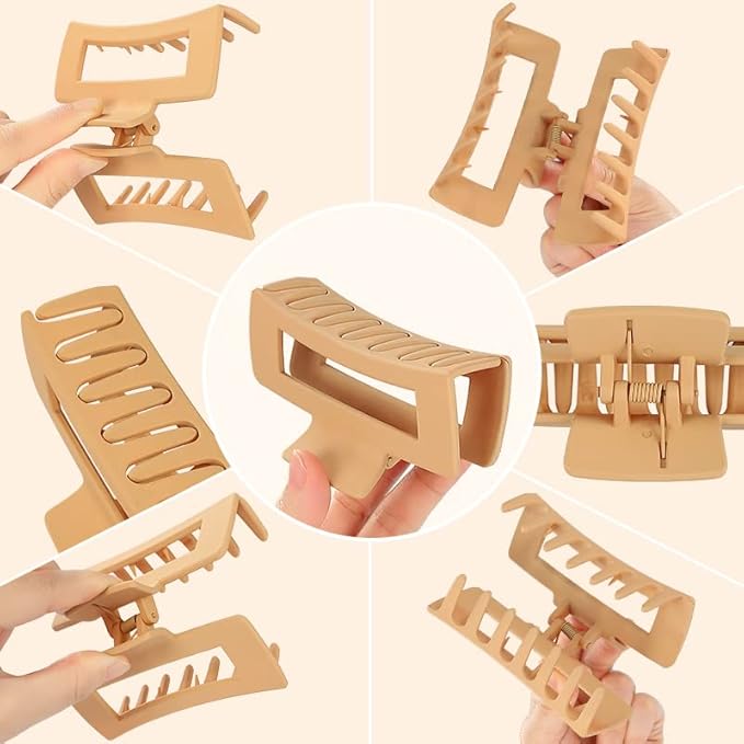 laxizar Hair Claw Clips 8 PCS 4.1 Inch Barrettes Rectangle Shape Clips Fashion Hair Clips