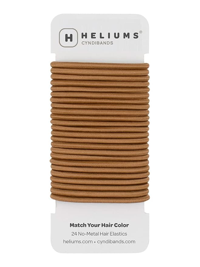 Cyndibands Elastic Hair Ties – Dark Golden Blonde - No Damage 4mm Ponytail Holders for Women & Kids, 24-Pack Hair Elastics in Neutral Colors